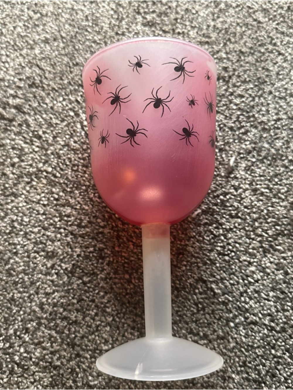 Novelty Goblet Wine Cup Faux Blood w/ Spider Print Plastic - Motion Liquid 7.75”